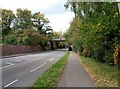 Boxgrove Road, looking northwest to railway bridge in GU1 1XG