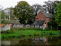 Farm buildings and church tower, Colwich, Staffordshire in ST17 0XQ