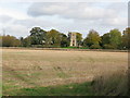 View across fields to St Mary's church, Castle Eaton in SN6 6JY