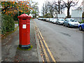 Penfold pillar box and College Lawn, Cheltenham in GL52 6EB
