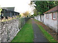 Looking SE towards the lych gate from the church in SN6 6JY