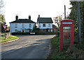 Approaching Station Road (B1134) on Moulton Road in Sneath Common