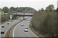 Minimalist railway bridge over A46 south of Kenilworth in CV35 7QW