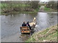 Cart crossing ford on River Irfon south of Beulah in LD4 4BY