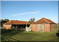 Sheds beside Thorpe Road in Haddiscoe