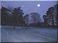 Snow falling in the early evening in BS40 7RE