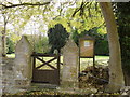 Church gate and notice board in Blunsdon and Highworth Ward