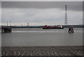 Cargo Ship sailing up the River Thames past Grays Terminal in RM17 5YX