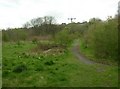 Footpath across made ground near Netheroyd Hill, Fartown in HD2 2HZ