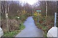 Footpath junction near Lodge Wood in TN25 4PZ