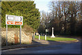 Road junction at Fornham All Saints in IP28 6LE
