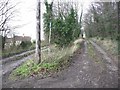 Junction of public footpath and Beckfield Lane in WF11 9FD