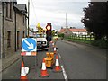 Temporary traffic lights, Scotlandwell in KY13 9JA
