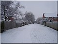 Footpath in the snow in NG34 6AS