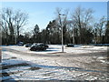 A snowy car park at Milford Station in GU8 5AA