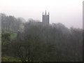 Saddleworth Church on a misty December morning in OL3 5JR