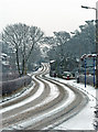 Snow on Upholland Road, Billinge in WN5 7JQ