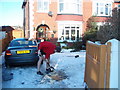 Clearing the snow on Christmas Day in TS7 8BF