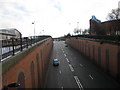 The A193 road in Byker (view east) in NE6 2BN