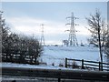 Pylons and power lines near Low Haining (view SW) in SR3 2PT