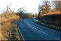 A425 looking east up the hill into Staverton in Staverton