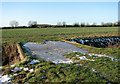 An icy farm bridge over a drainage ditch in PE33 9NW