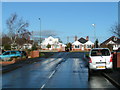 Houses on Roman Road seen from a side road in HR4 9TL