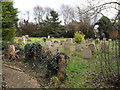The churchyard in late December at The Assumption, East Wittering in PO20 8JA