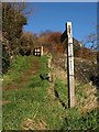 Footpath sign, Watcombe Park in TQ2 8QE