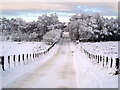 Snow Covered Minor Road Near East Kilbride in G75 9FD