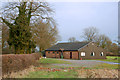 Looking east at Barby village sports ground pavilion in CV23 8TJ