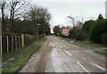 Ice on the road Ranby village in Ranby