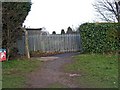 Stourport War Memorial Park - beginning of footpath to The Ridgeway in DY13 8PD