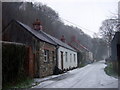 Pontfaen in a snow shower in Cwm Gwaun Community
