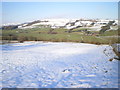 Snow on the field above Tan-y-foel in SY21 0EX