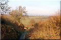 Looking north downhill on Braunston Lane bridleway, Staverton in NN11 6JS