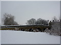 The bridge over the River Wye, Bakewell, in the snow in DE45 1DE