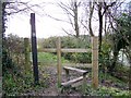 Footpath and stile, West Gomeldon in SP4 6LF