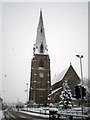 St Lukes in the snow 1 in OL10 1PD