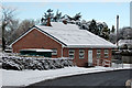 Broadwell village hall in the snow in CV23 8HE