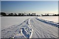 Lighthorne Road in the snow in CV35 9HJ