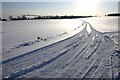 Back lane to Compton Verney in the snow in CV35 9HJ