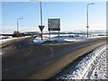 Snowy junction at Tranent in EH33 2FG