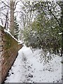 Snowy footpath, off Westfield Road in WF1 4PS
