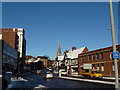 View up St Mary's Gate, Chesterfield in S40 2EZ
