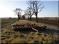 Disc harrows parked in the avenue in PE28 5RG