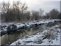 River Gipping in wintry conditions in IP2 0DA