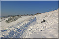 Colley Hill in snow in RH2 9JH