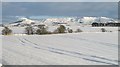 Snow covered arable land, Milnathort in KY13 0SH