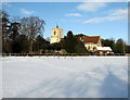 Grantchester: St Mary and St Andrew in the snow in CB3 9NQ